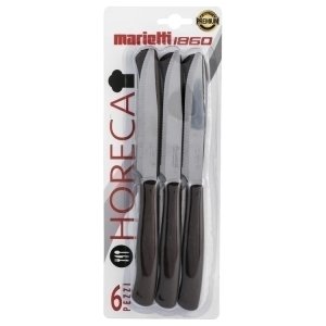 Confezione 6 coltelli Marob manico nero