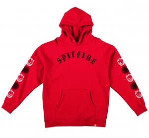 SPITFIRE Felpa con Cappuccio Old & Combo 87 Hoodie Scarlet red