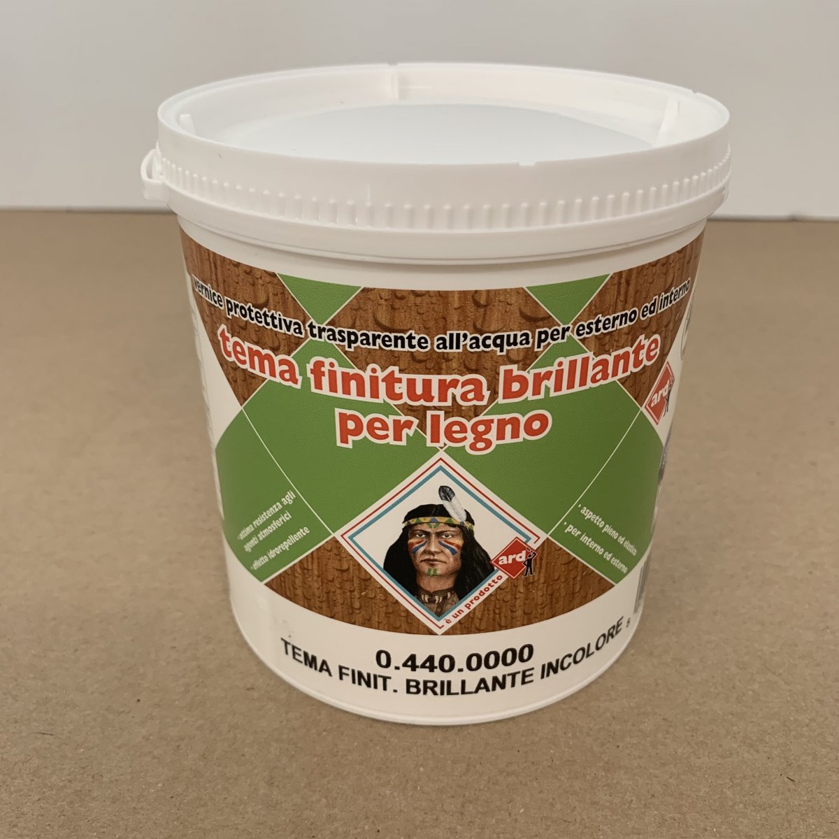 VERNICE PROTETTIVA TRASPARENTE LUCIDA ALL’ACQUA PER INTERNO E ESTERNO 0,750 LT TEMA FINITURA BRILLANTE PER LEGNO ARD-RACCANELLO 0,75 lt