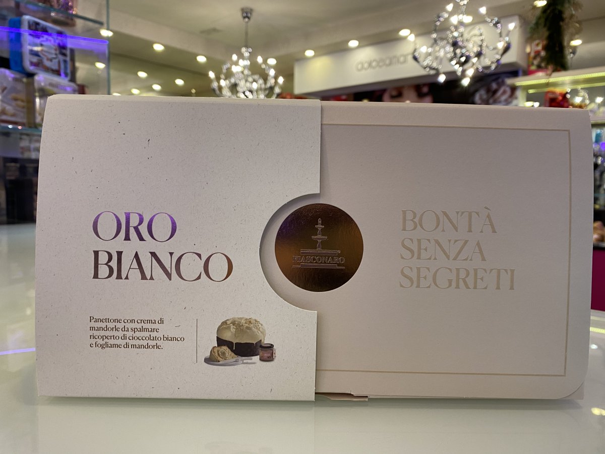 Fiasconaro - Panettone Oro Bianco con crema di mandorle da spalmare