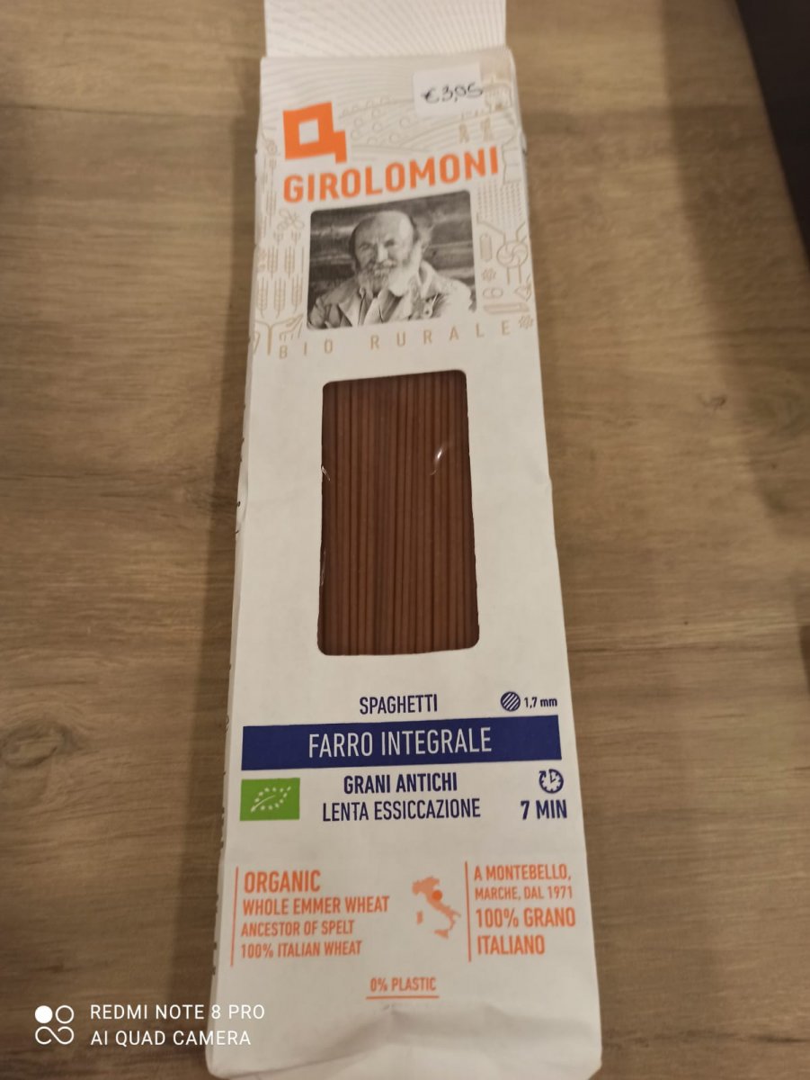 Spaghetti di farro integrale bio Girolomoni Pasta secca bio