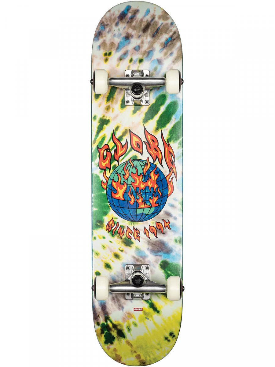 Globe Skate completo professionale Ablaze tie dye 7.75