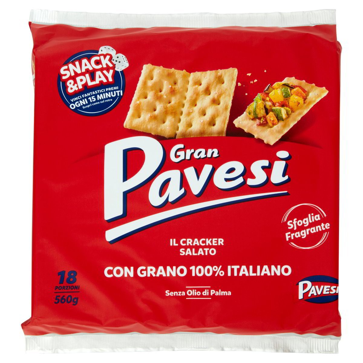 gran pavesi X 18 pacchetti cracker salati