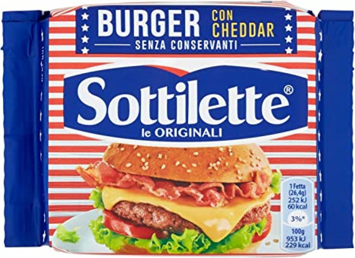 sottilette burger con cheddar 185gr 