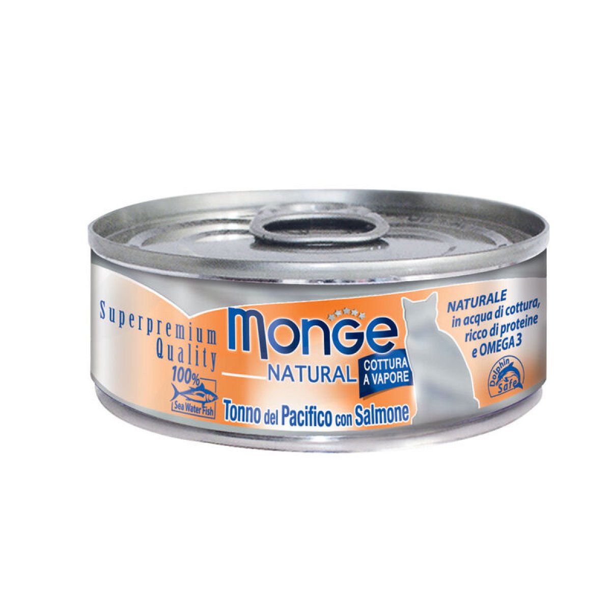 MONGE CAT 80gr - lattina TONNO e SALMONE  natural 