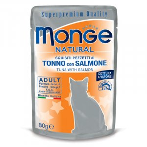 MONGE CAT 80gr - busta TONNO e SALMONE natural