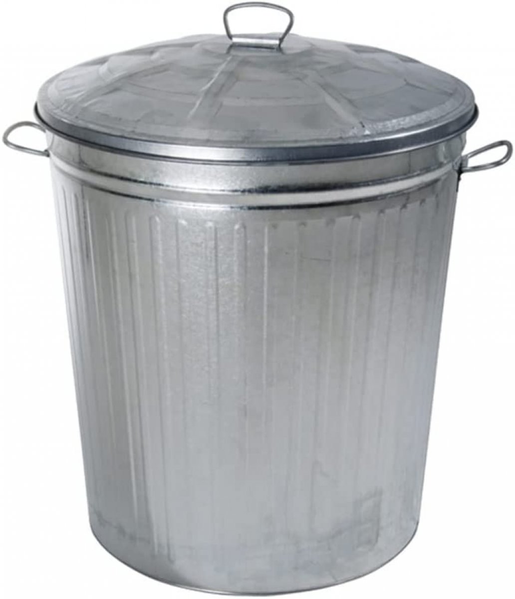 BIDONE CON COPERCHIO IN LAMIERA ZINCATA LT.62 Verdelook