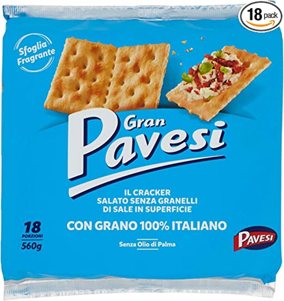 gran pavesi X 18 pacchetti cracker salati senza granelli