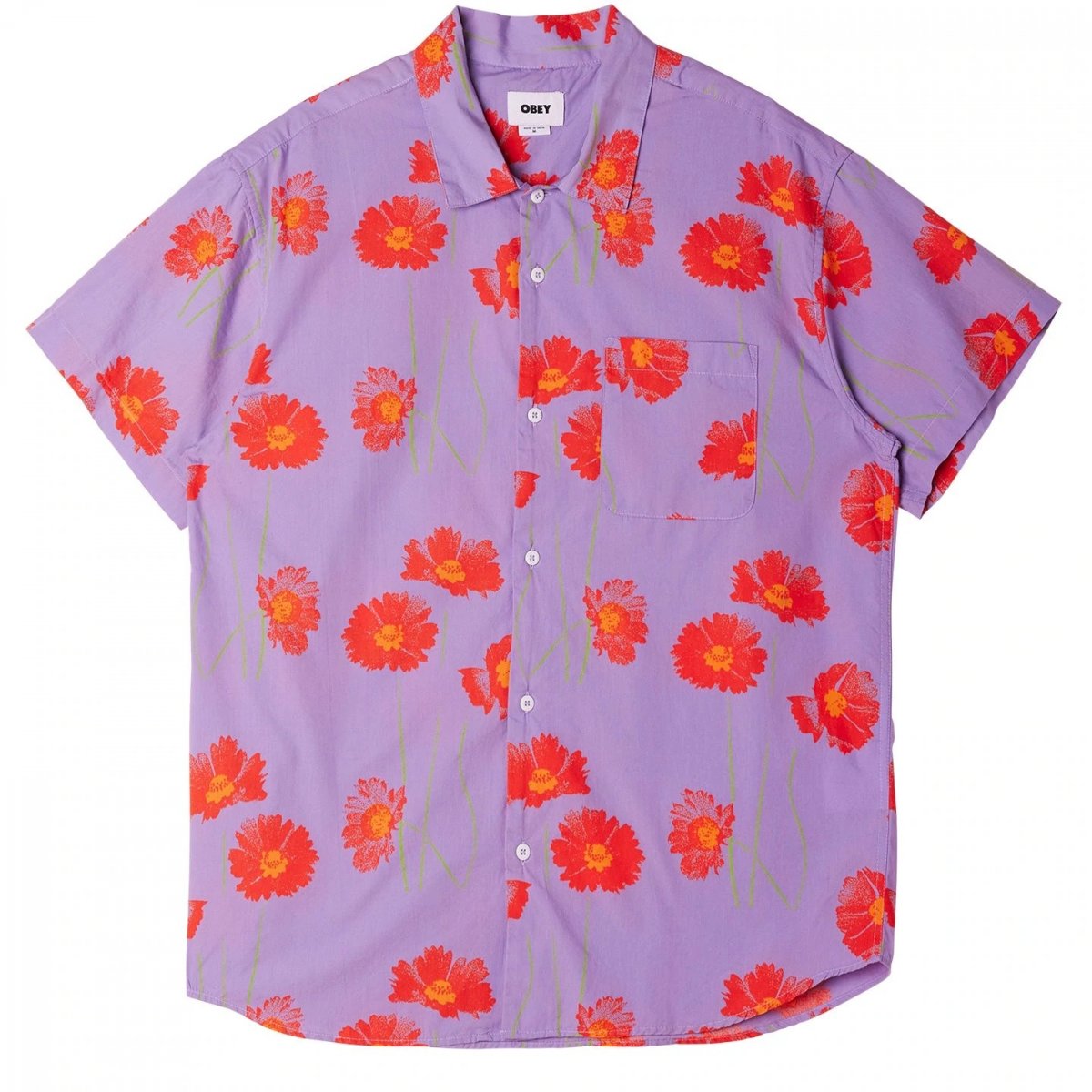 OBEY Clothing camicia cotone Marino woven Lavender silk OBEY