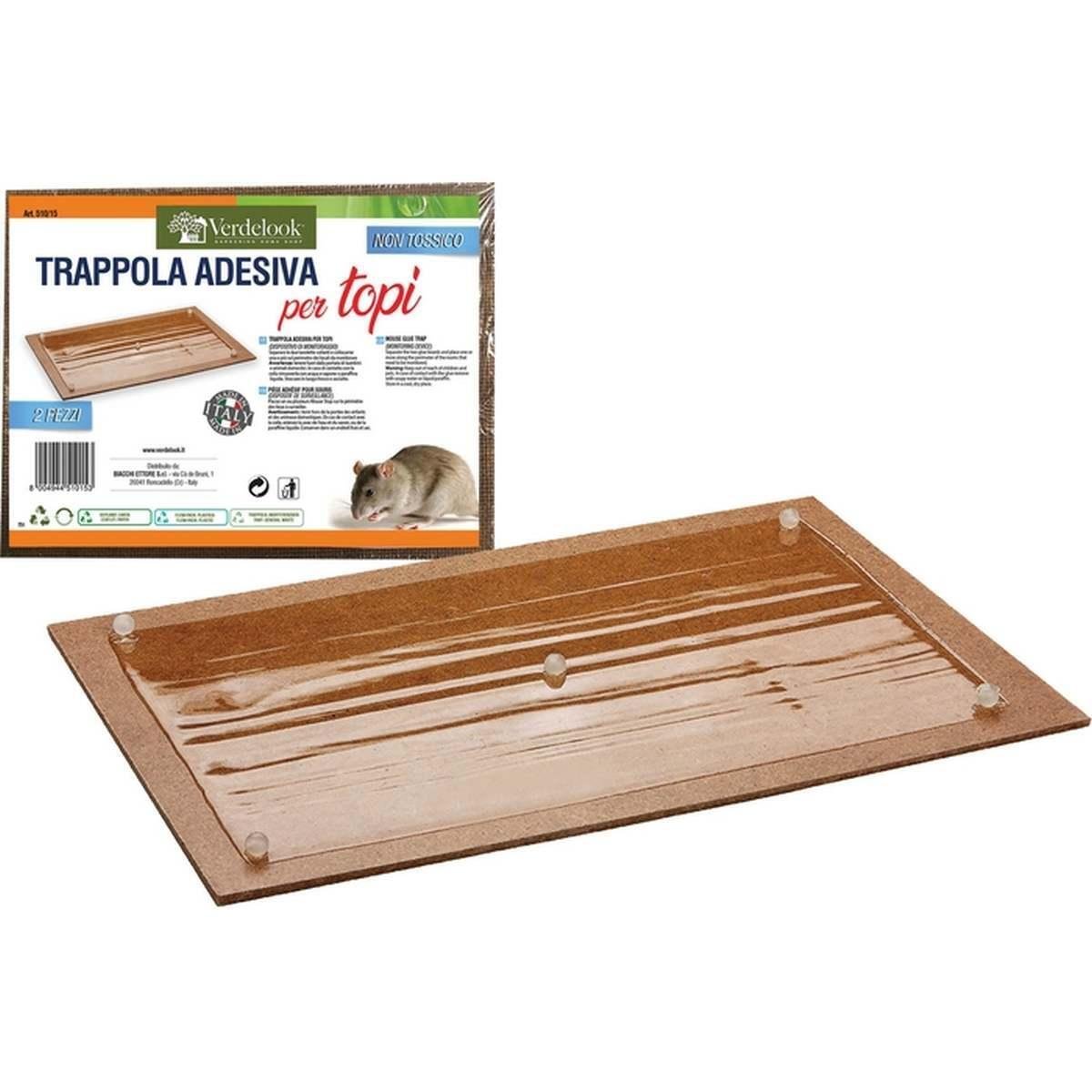 TRAPPOLA ADESIVA X TOPI 19x14cm SET 2 Pz Verdelook