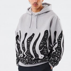 OCTOPUS Brand Stamp felpa con cappuccio Black white 2023