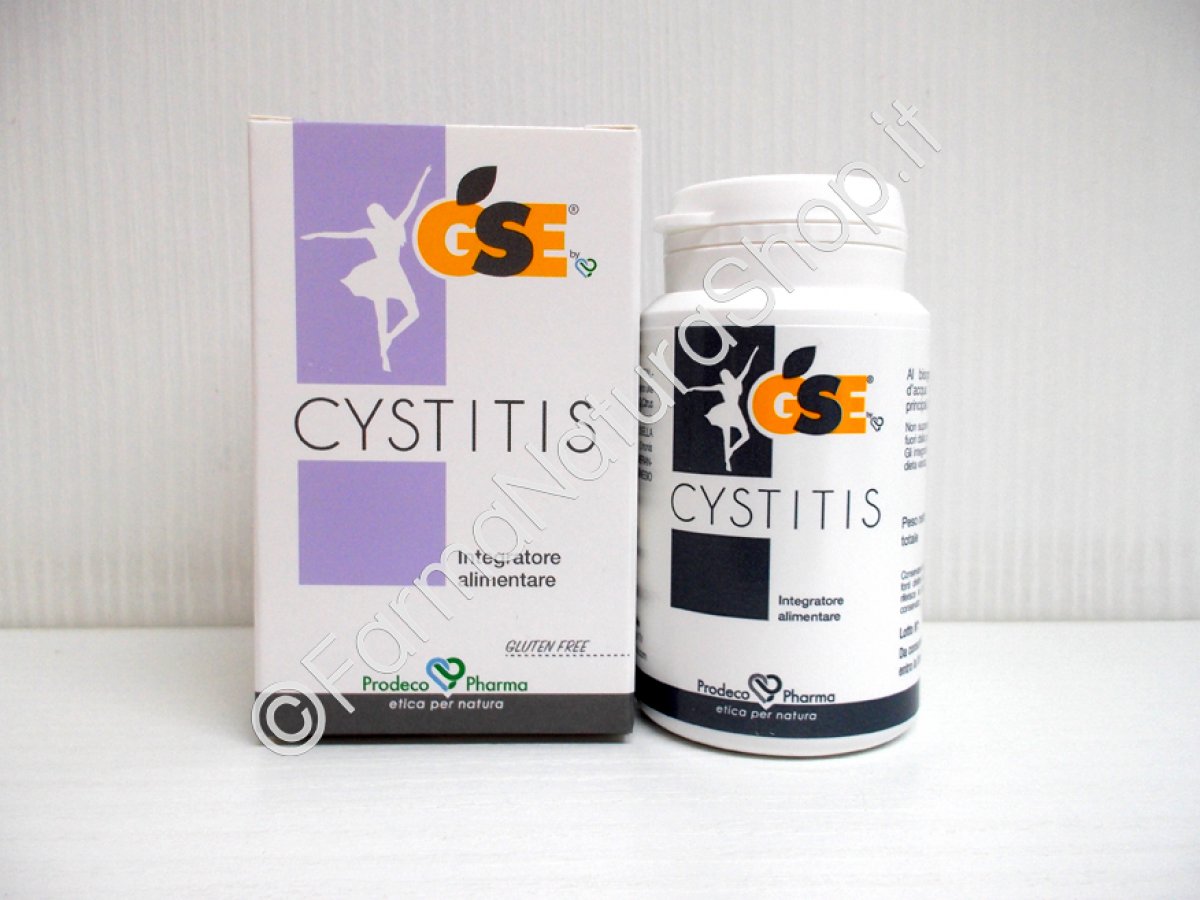 GSE Cystitis - Prodeco Pharma GSE Cystitis è un integratore alimentare a base di Estratto di semi di Pompelmo, Uva ursina, Erica, Pilosella e Ononide utili per favorire la fisiologica funzione del sistema urinario. Confezione: 60 compresse.