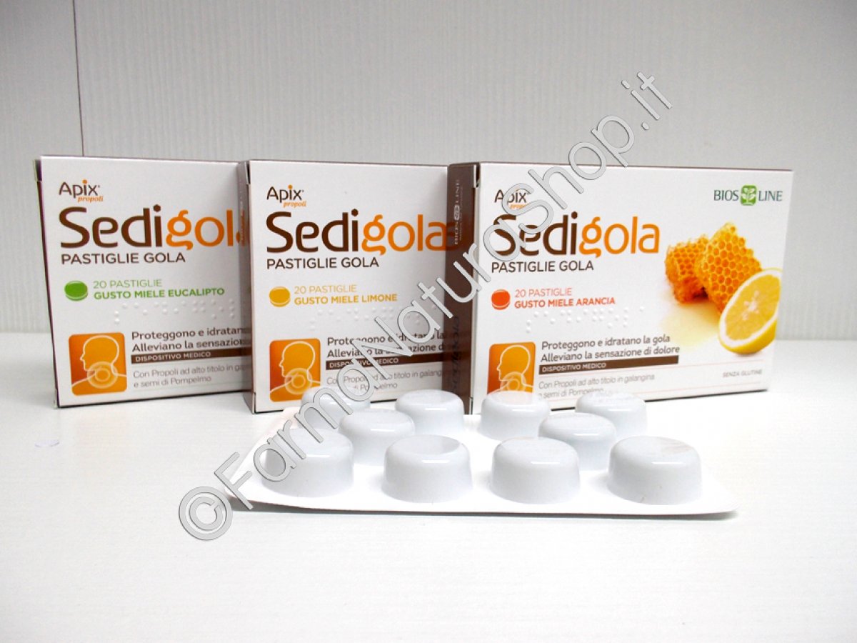 APIX® PROPOLI SEDIGOLA Pastiglie Gola - Bios Line In caso di gola irritata, faringiti e tonsilliti protegge ed idrata la mucosa orofaringea, alleviando il dolore in caso di gola irritata, faringiti e tonsilliti. 20 pastiglie.
