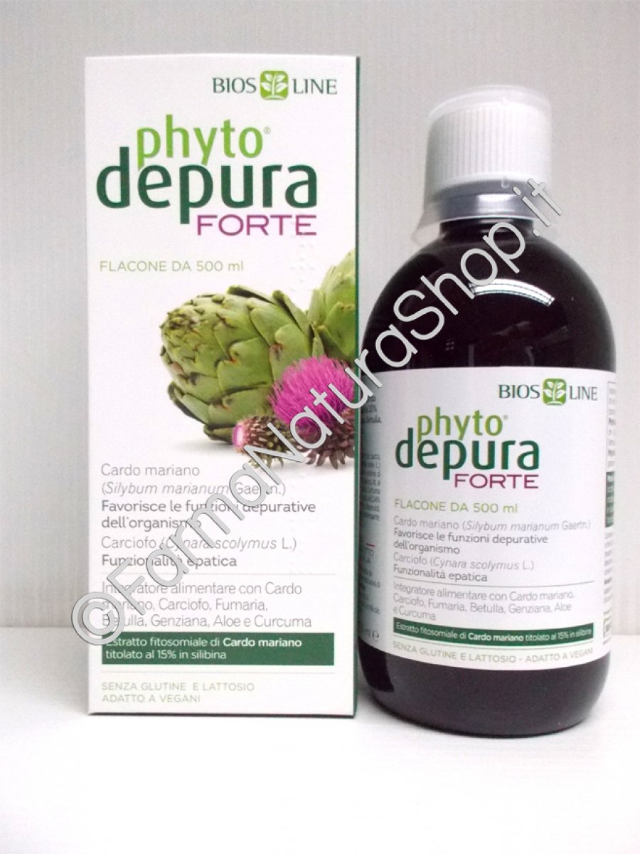 PhytoDepura® Forte liquido - Bios Line Favorisce le funzioni depurative dell’organismo e quindi l’eliminazione delle tossine. Flacone da 500 ml