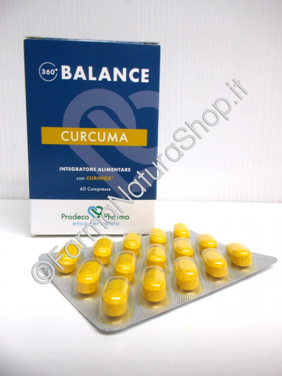 360 BALANCE CURCUMA 60 cpr - Prodeco Pharma Integratore a base di Curcuma ad elevata concentrazione e altissima biodisponibilità. Confezione da 60 compresse