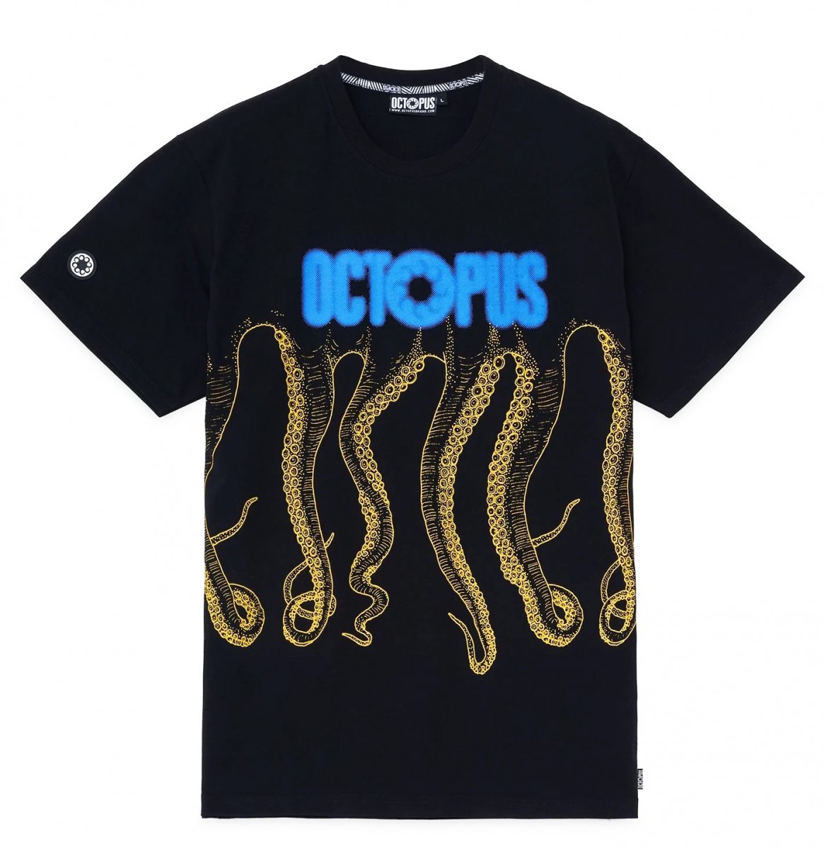 OCTOPUS T-Shirt BLURRED tee Black yellow OCTOPUS BRAND