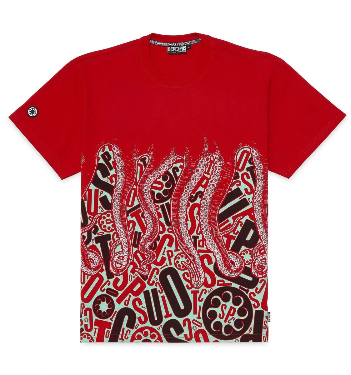 OCTOPUS letterz t-shirt maglia Red OCTOPUS BRAND