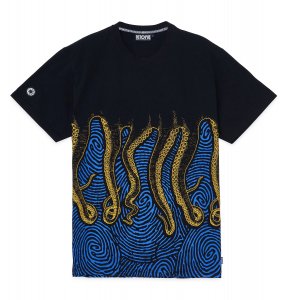 OCTOPUS Brand T-Shirt Fingerz Tee Black Blue Yellow