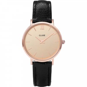 CLUSE - MINUIT ROSE GOLD CHAMPAGNE/BLACK LIZARD