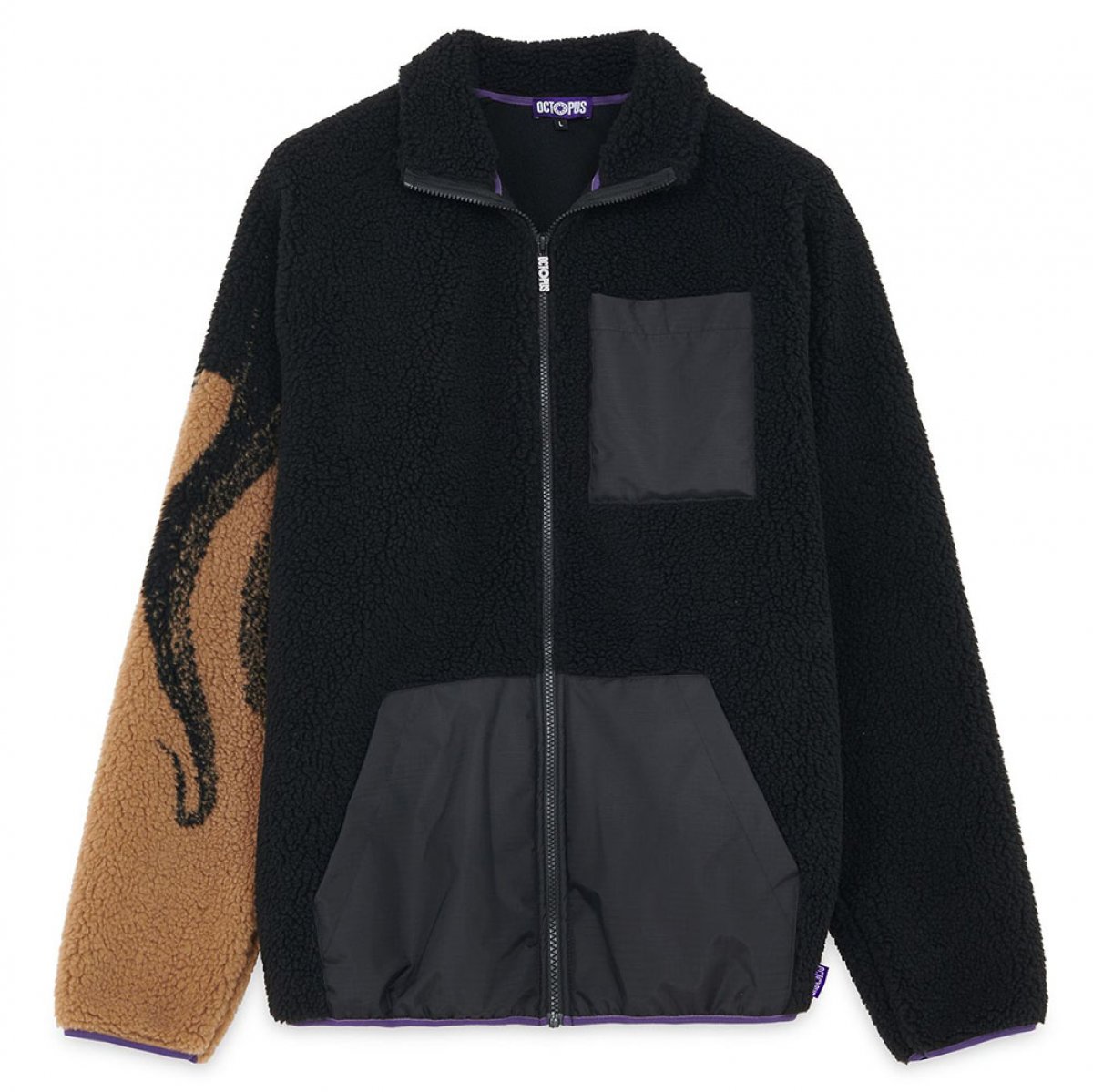 OCTOPUS GIACCA SHERPA ZIP NECK BEIGE OCTOPUS