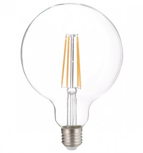 LAMPADINA LED FILAMENT GLOBO G125 E27 8W LUCE CALDA 3000°K