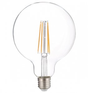 LAMPADINA LED FILAMENT GLOBO G125 E27 8W LUCE CALDA 3000°K