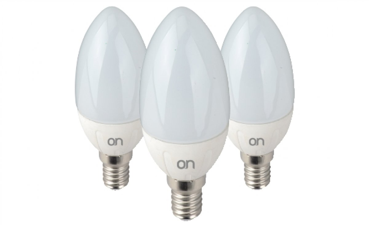 KIT 3 LAMPADINE LED OLIVA E14 6W LUCE CALDA 3000°K
