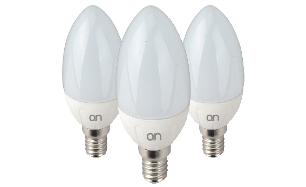 KIT 3 LAMPADINE LED OLIVA E14 6W LUCE CALDA 3000°K 