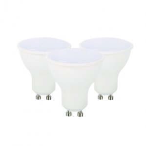 KIT 3 LAMPADINE LED GU10 7W 120° LUCE CALDA 3000°K