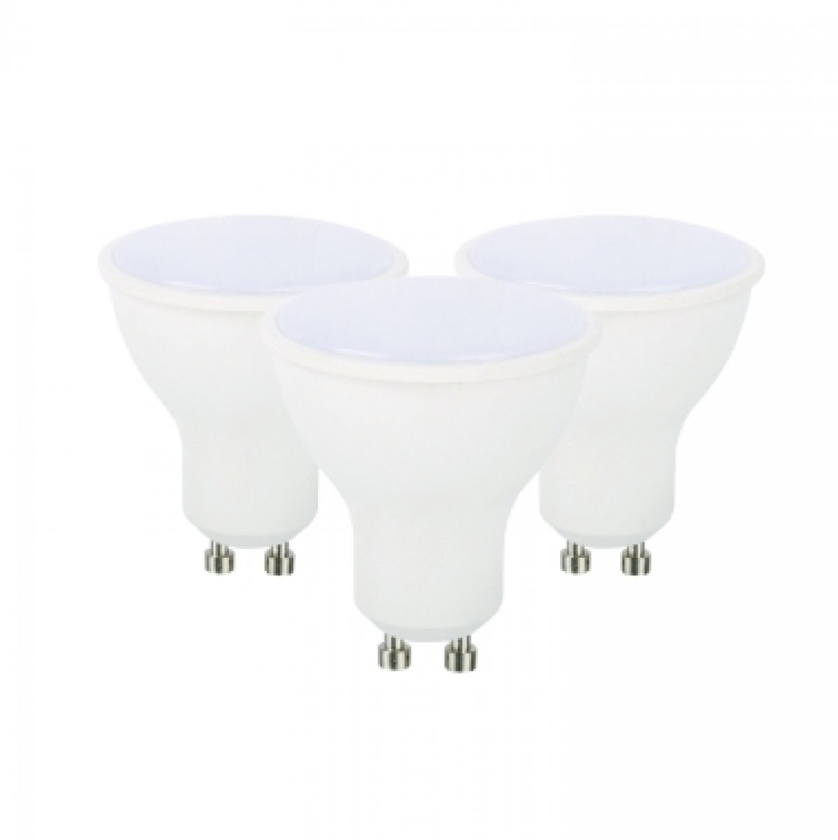 KIT 3 LAMPADINE LED GU10 7W 120° LUCE FREDDA 6000°K 