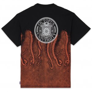 OCTOPUS Brand T-Shirt University tee black orange