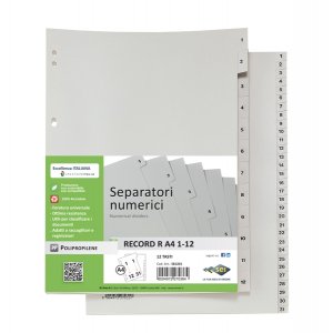 Separatore numerico 1/31 - PPL  A4 - grigio