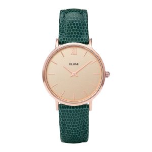 CLUSE - MINUIT ROSE GOLD CHAMPAGNE/EMERALD LIZARD