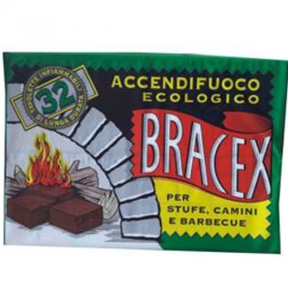 6 PEZZI ACCENDIFUOCO ECOLOGICO BRACEX 32 CUBI