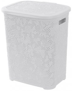 CESTO PORTABIANCHERIA IN PLASTICA 50 LT BIANCO