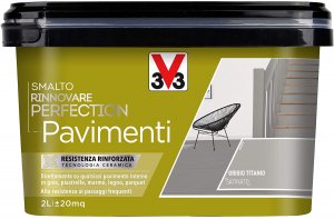 V33 Smalto Rinnovare Piastrelle e Pavimenti, Grigio Titanio Chiaro Satinato, 2 l