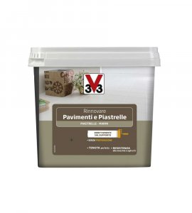 V33 Smalto Rinnovare Piastrelle e Pavimenti, Grigio Catrame Satinato, 0.75 l