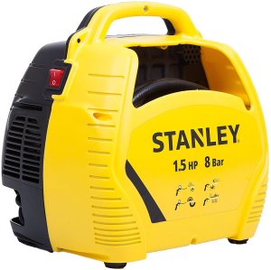 Stanley Compressore d'aria con acessori, 1.5 HP fino a 8 Bar, 1100 W, 230 V, Rumorosità 97 dB, Giallo/Nero
