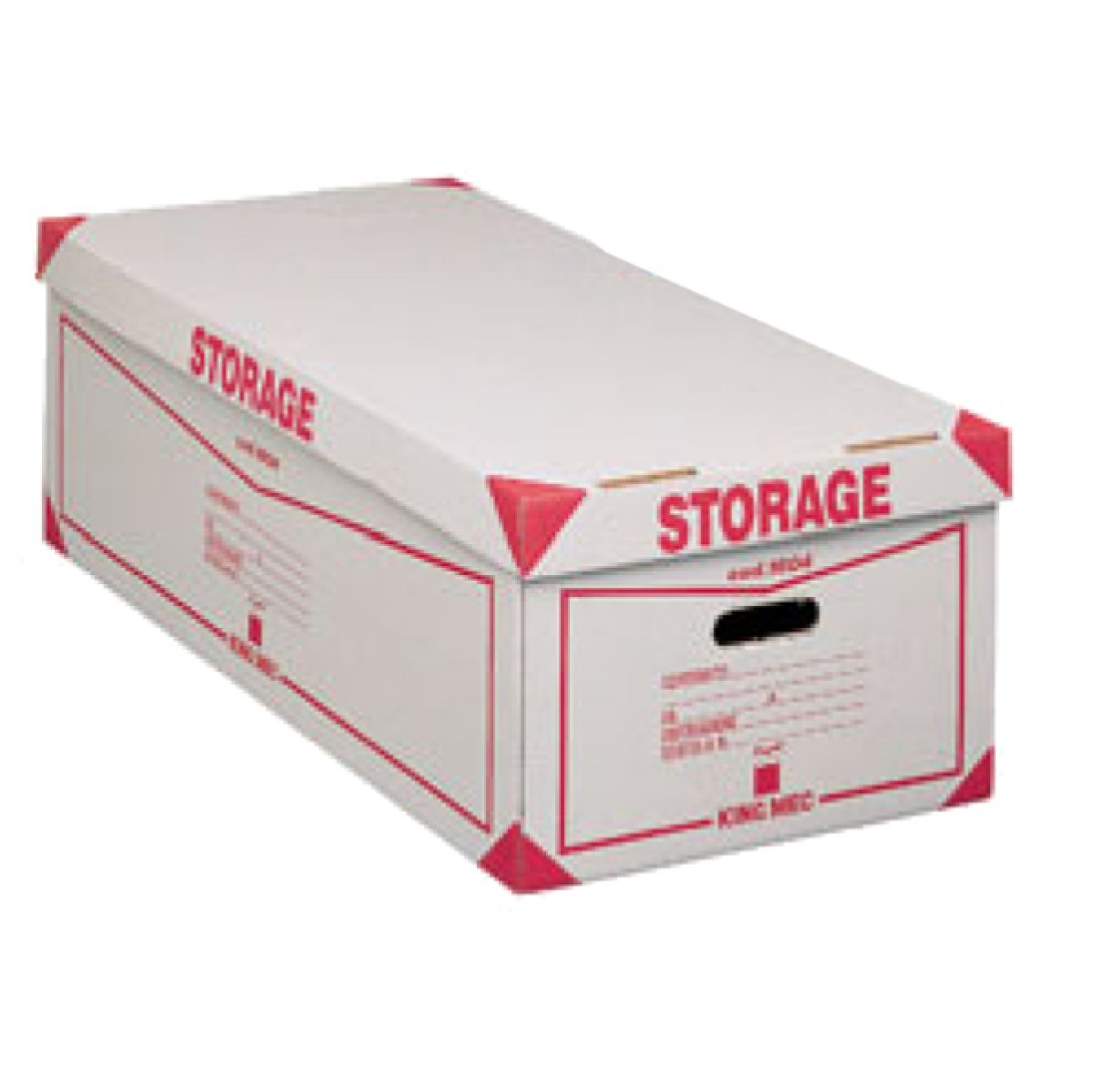 Scatola Storage - con coperchio - 38,5x26,4x75,5 cm - bianco e rosso - 1604 