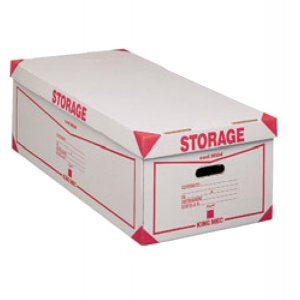 Scatola Storage - con coperchio - 38,5x26,4x75,5 cm - bianco e rosso - 1604