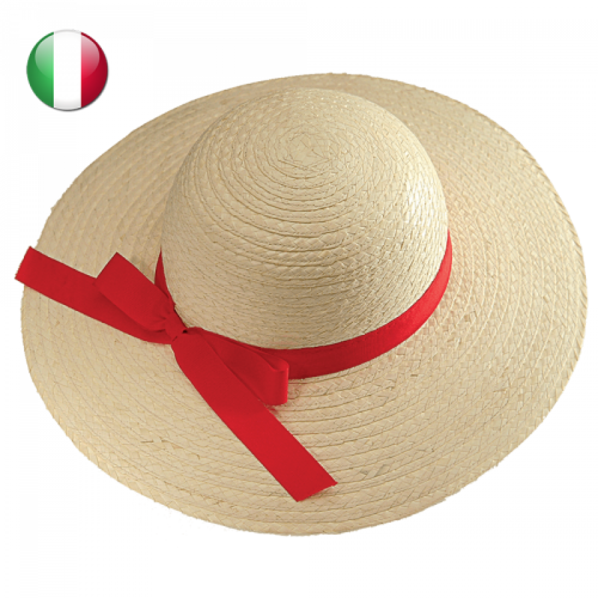 Cappello Pamela in Paglia da Donna con Nastro Gro' in 100% paglia naturale - taglia unica