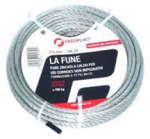 FUNE ACCIAIO ZINCATA COMM.LE MM. 4x25 MT