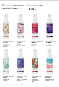 Spray corpo 250 ml varie fragranze