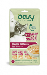 OASY GATTO SNACK mousse MANZO 4 X 15gr