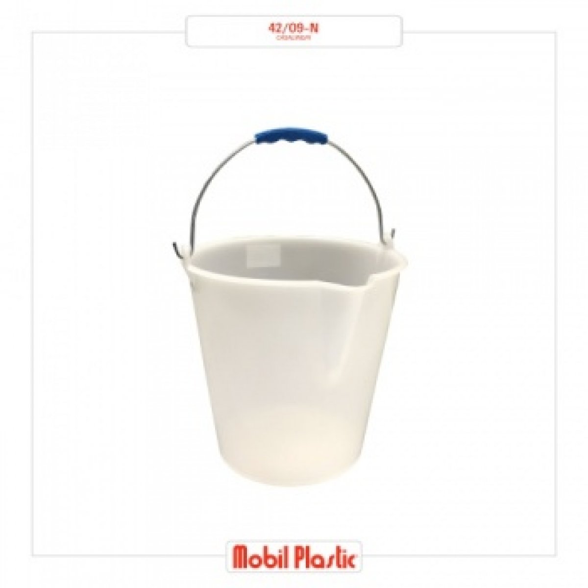 SECCHIO CON BECCO LT. 9 COLORE BIANCO ALIMENTARE MOBIL PLASTIC