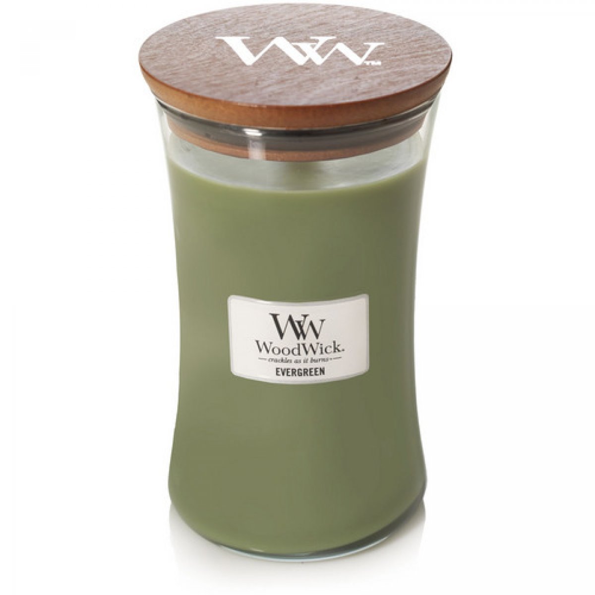 Candela a clessidra grande Evergreen Woodwick - 1134 g
