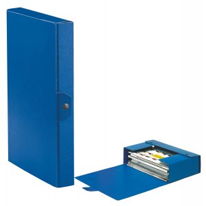Scatola archivio  - dorso 6 cm - 25x35 cm - blu - con automatico