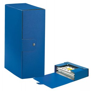 Scatola archivio  - dorso 12 cm - 25x35 cm - blu - con automatico