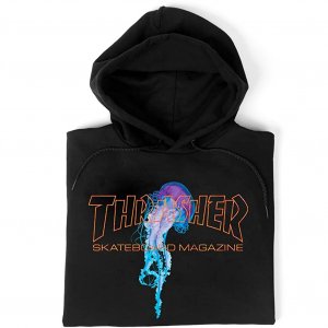 THRASHER MAGAZINE FELPA CON CAPPUCCIO ATLANTIC DRIFT BLACK