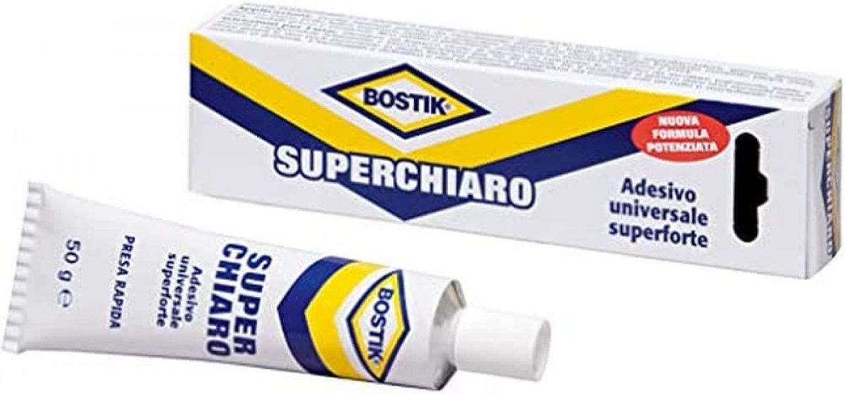 Adesivo universale a contatto superforte Bostik Superchiaro Tubetto 125gr BOSTIK